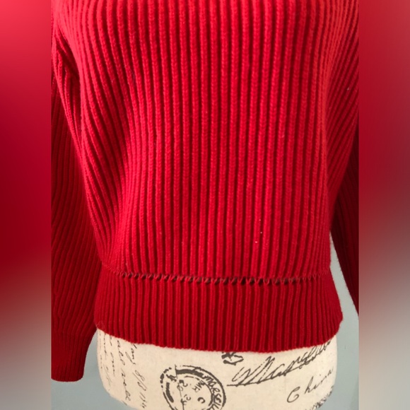 Alexander McQueen red knit cashmere and wool sweater size small - Picture 3 of 9